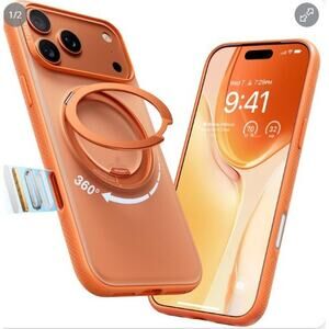 TORRAS 360 Magnetic Stand for iPhone 17 Pro 6.3" Case, Fit for MagSafe, Clear